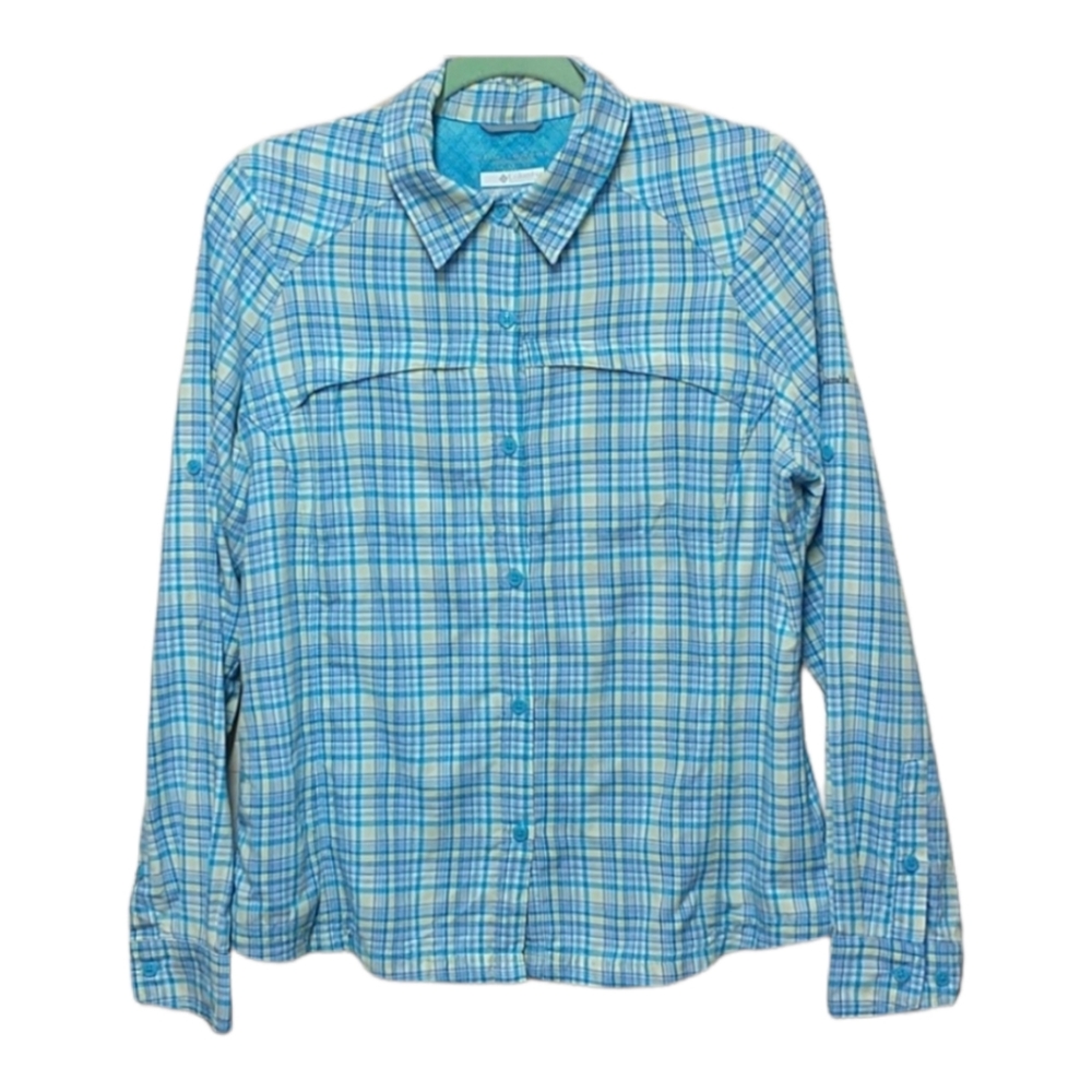 Columbia Omni-Shade Women Button down Plaid Shirt